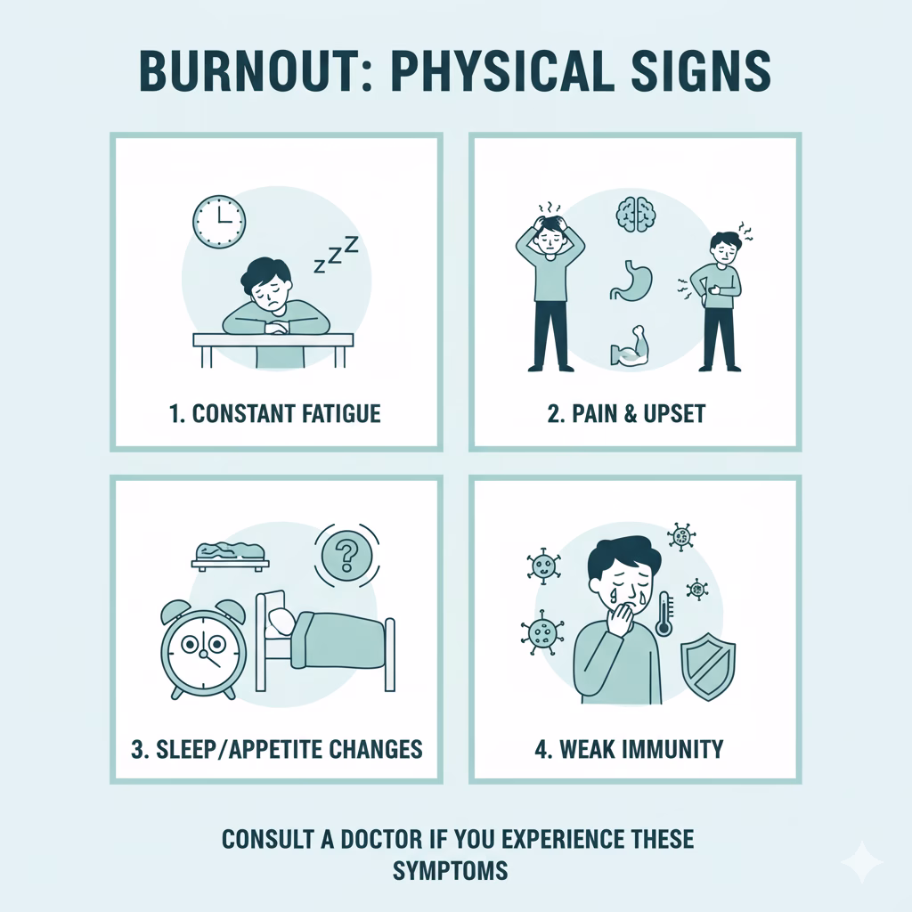 Mental Burnout Physical signs